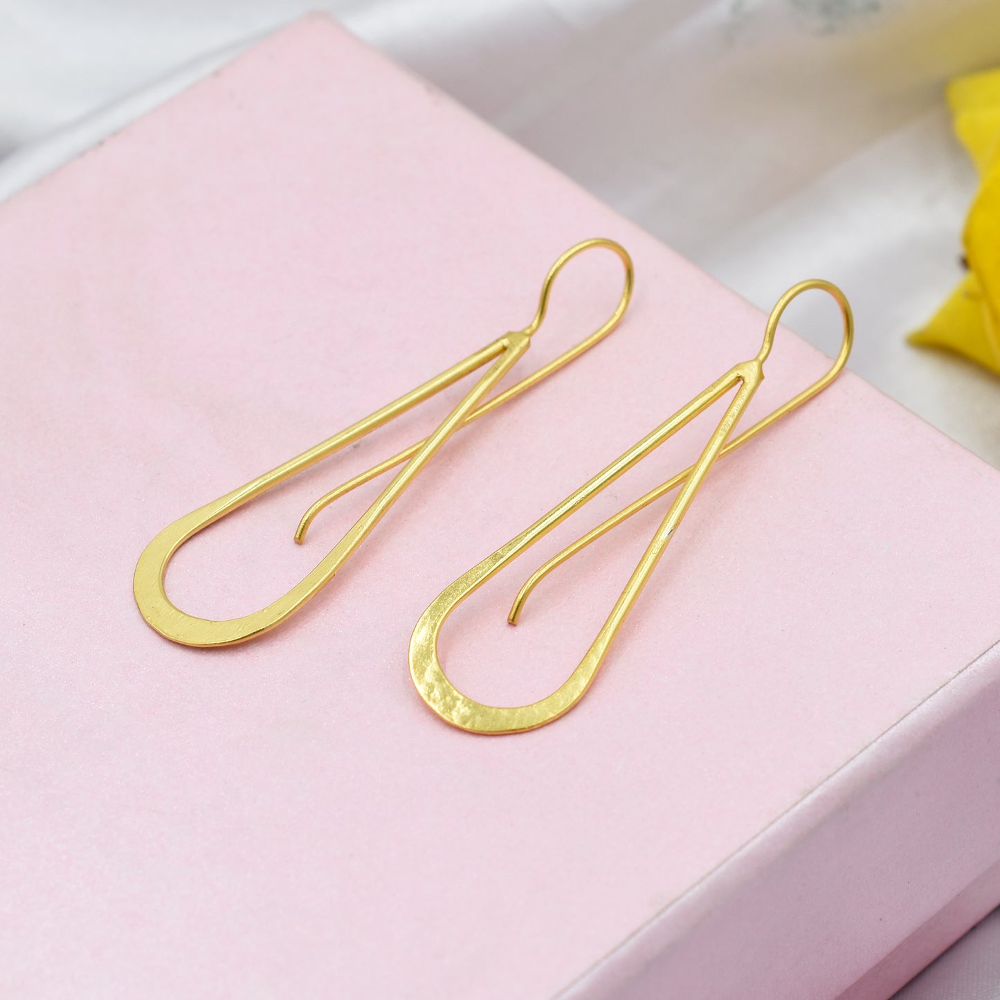 Golden Drop Hook Earrings