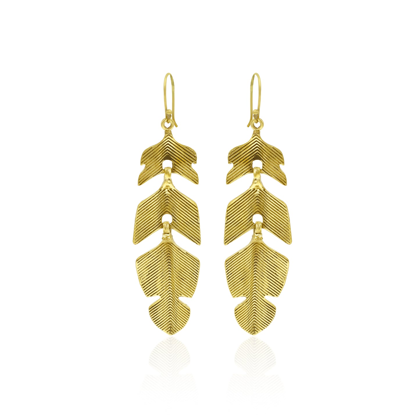 Abstract Leaf Hook Earrings