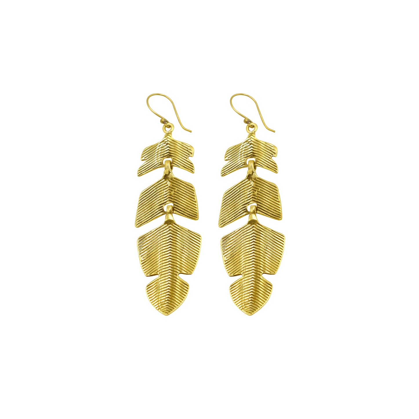 Abstract Leaf Hook Earrings