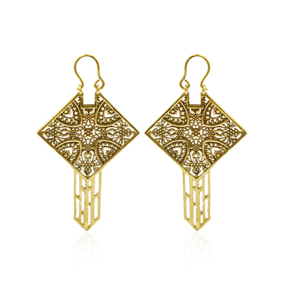 Vintage Key Hoop Earrings