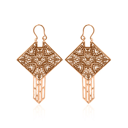 Vintage Key Hoop Earrings