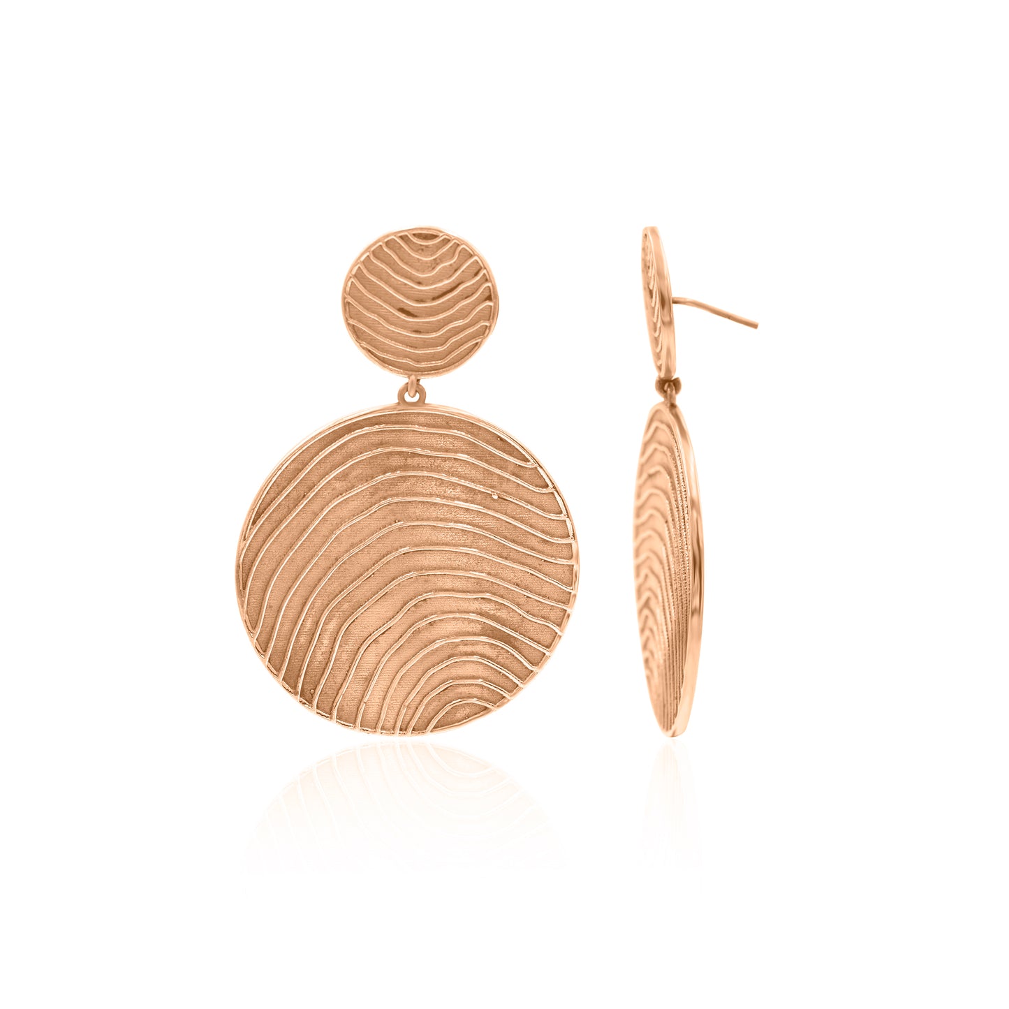 Textured Double Circle Stud Earrings