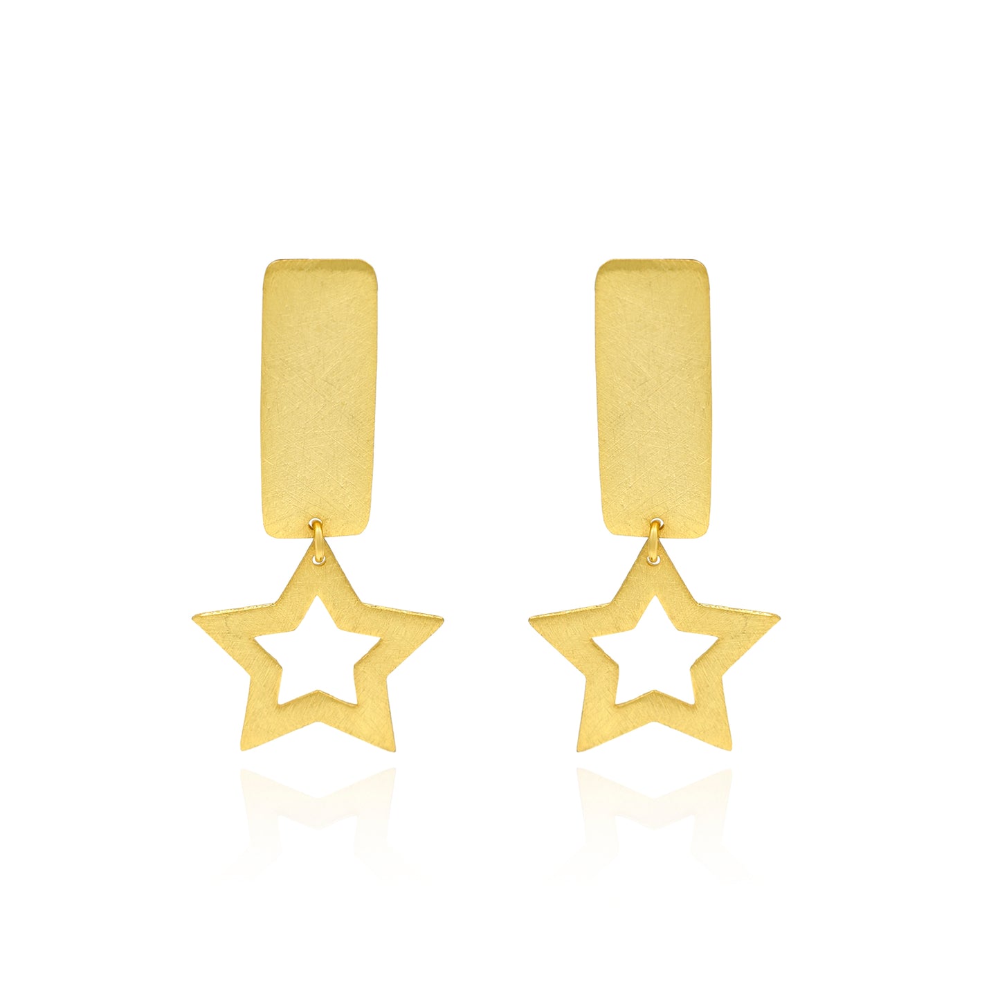 Falling Star On Ground Stud Earrings