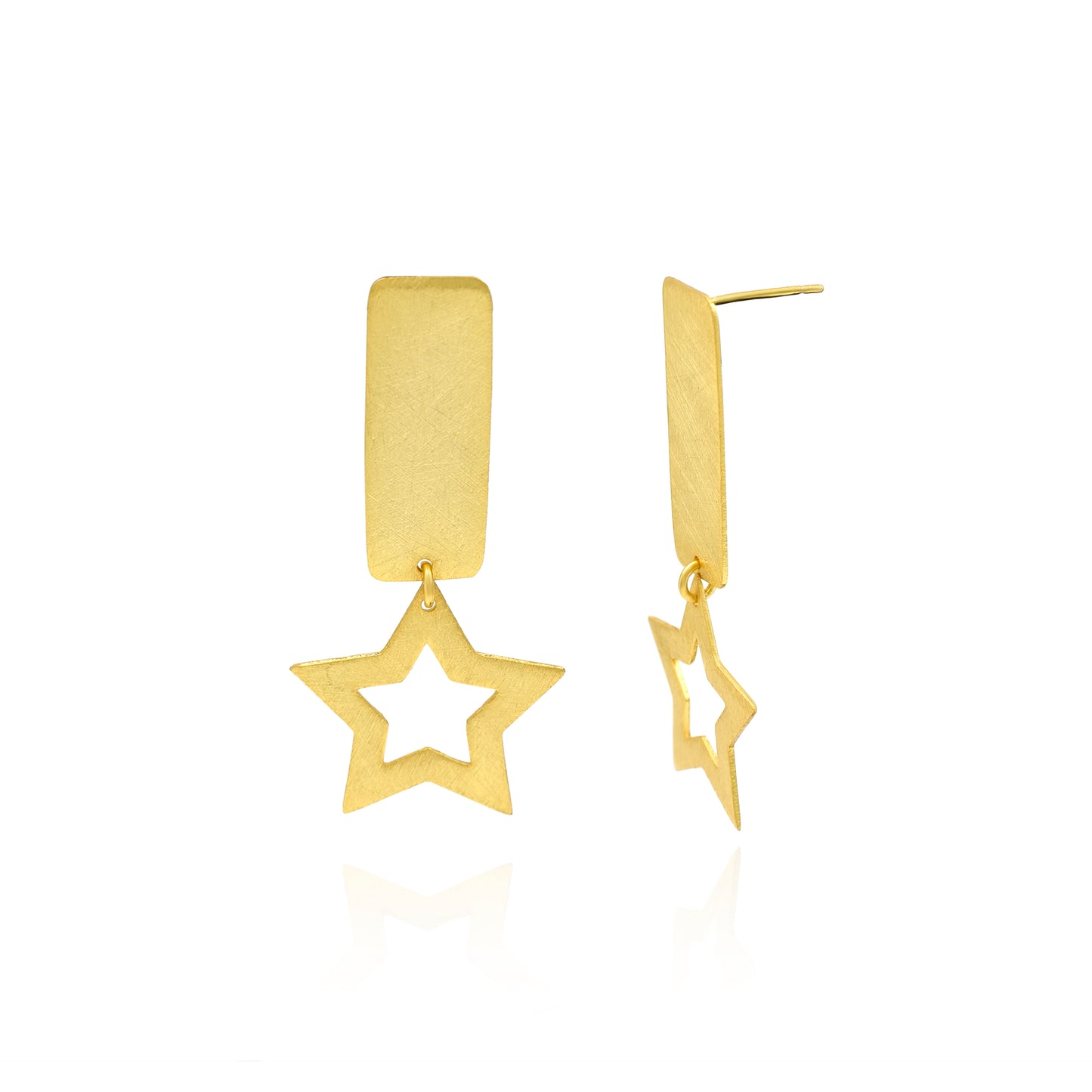 Falling Star On Ground Stud Earrings