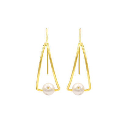 Pearl Basket Hook Earrings
