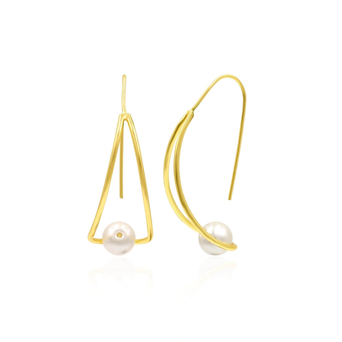 Pearl Basket Hook Earrings