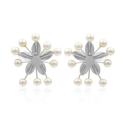 Frosted Pearls Stud Earrings