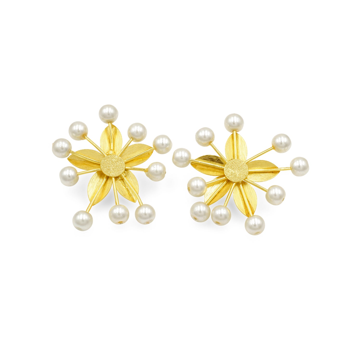 Frosted Pearls Stud Earrings