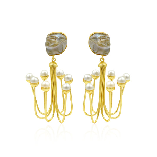 Pearl Jhoomar Stud Earrings