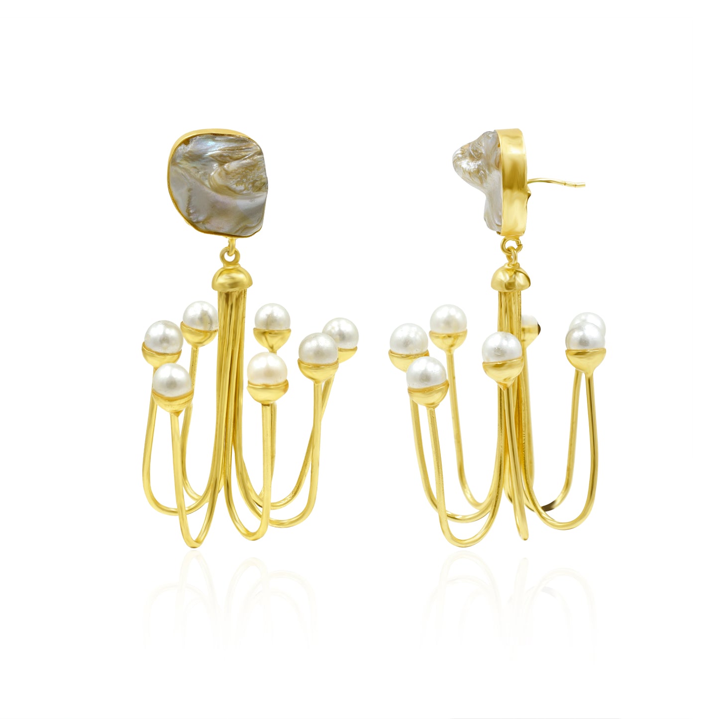 Pearl Jhoomar Stud Earrings