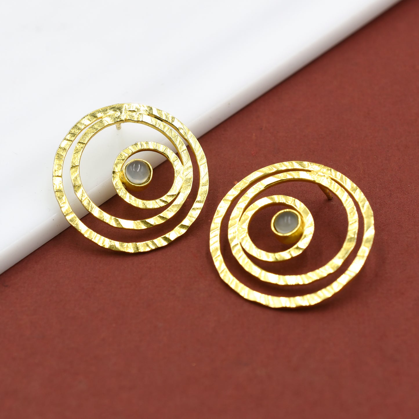 Moon Twist Stud Earrings