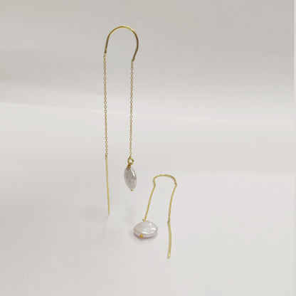 Pearl String Hook Earrings