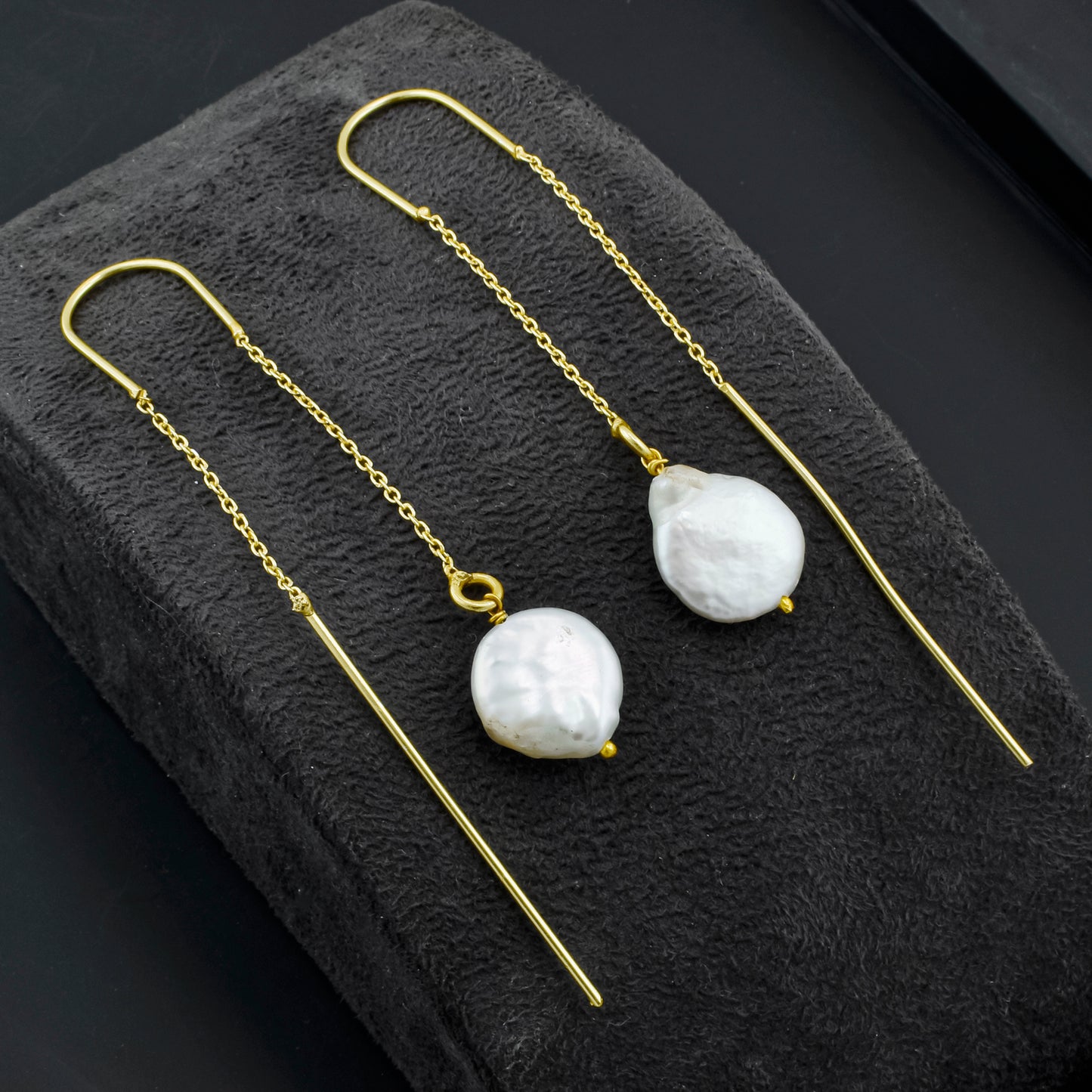 Pearl String Hook Earrings