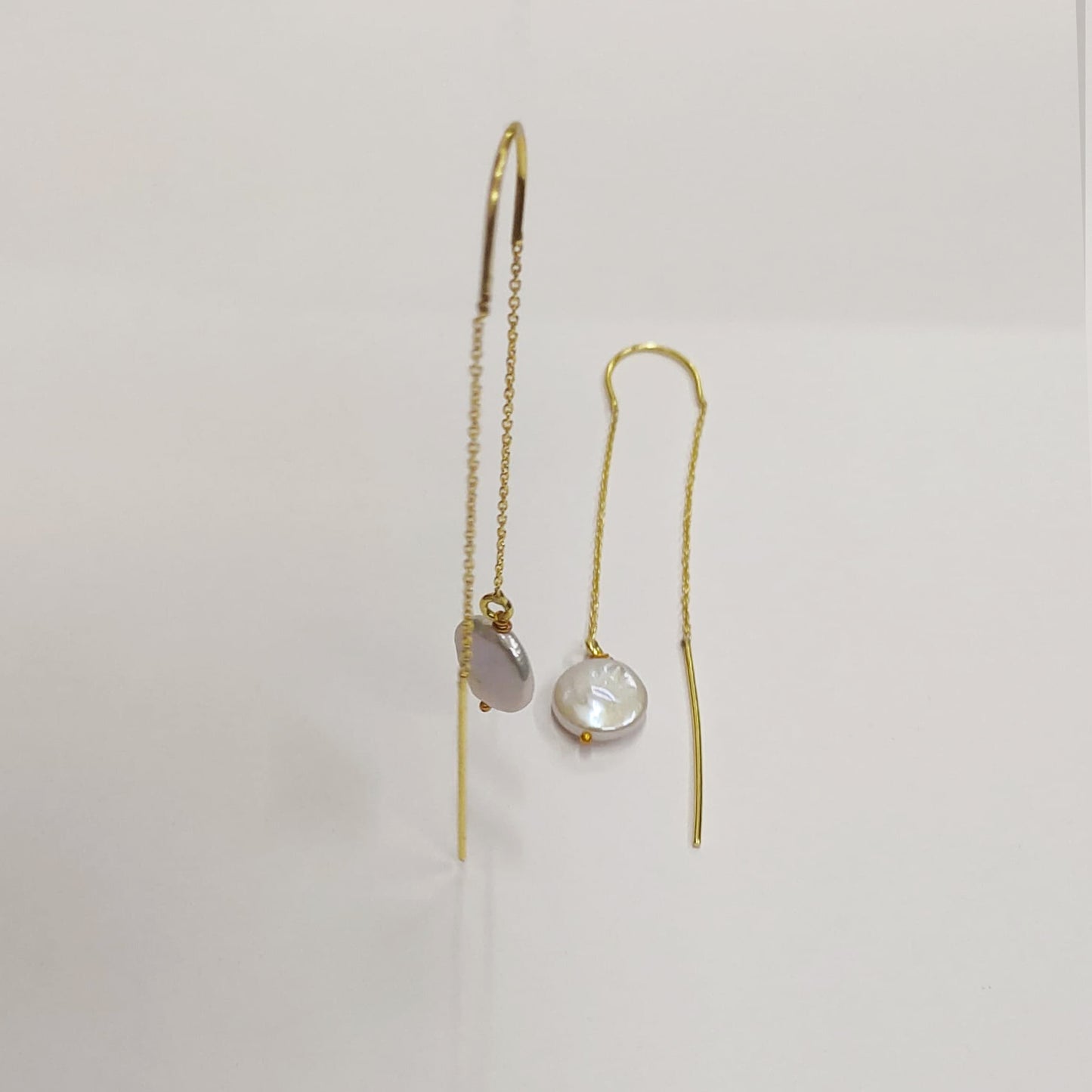 Pearl String Hook Earrings