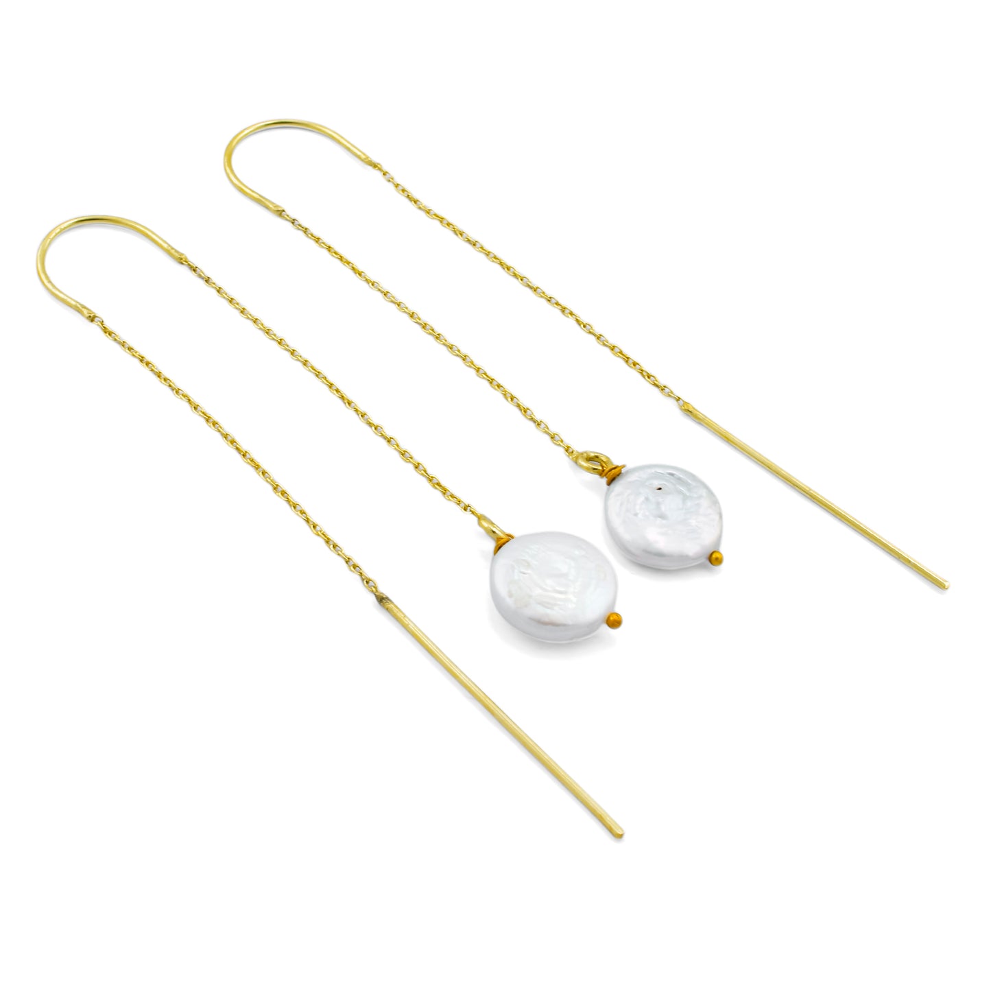 Pearl String Hook Earrings