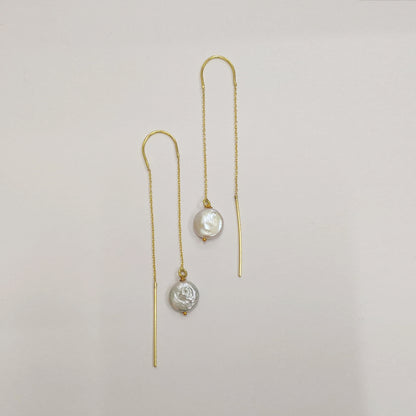 Pearl String Hook Earrings