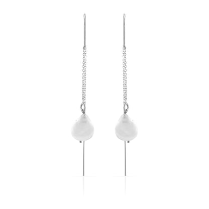 Pearl String Hook Earrings