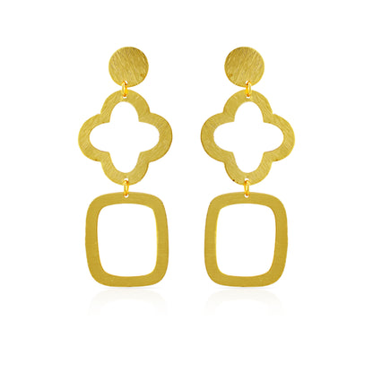 Floral Square Stud Earrings