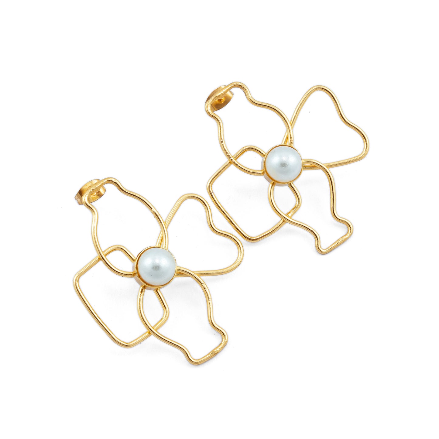 Flowerette Pearl Stud Earrings