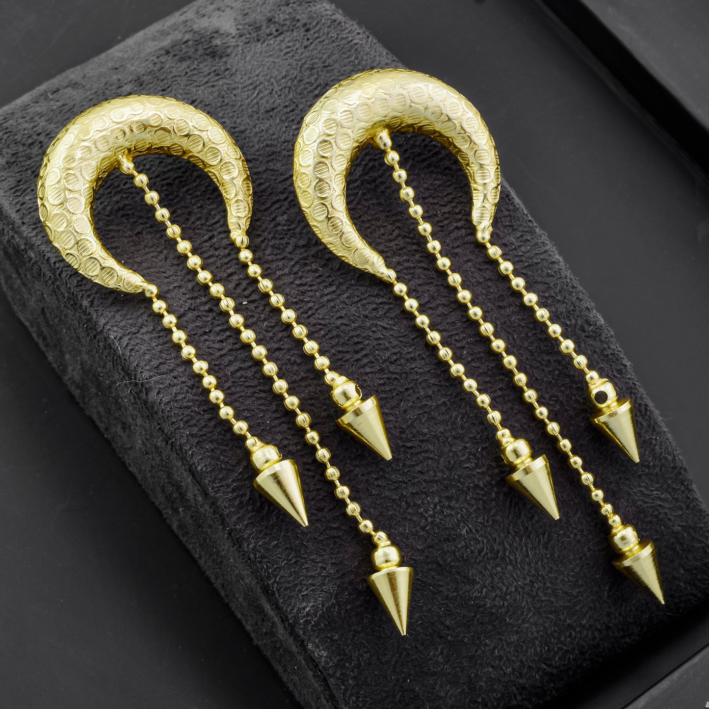 Crescent Tassels Stud Earrings