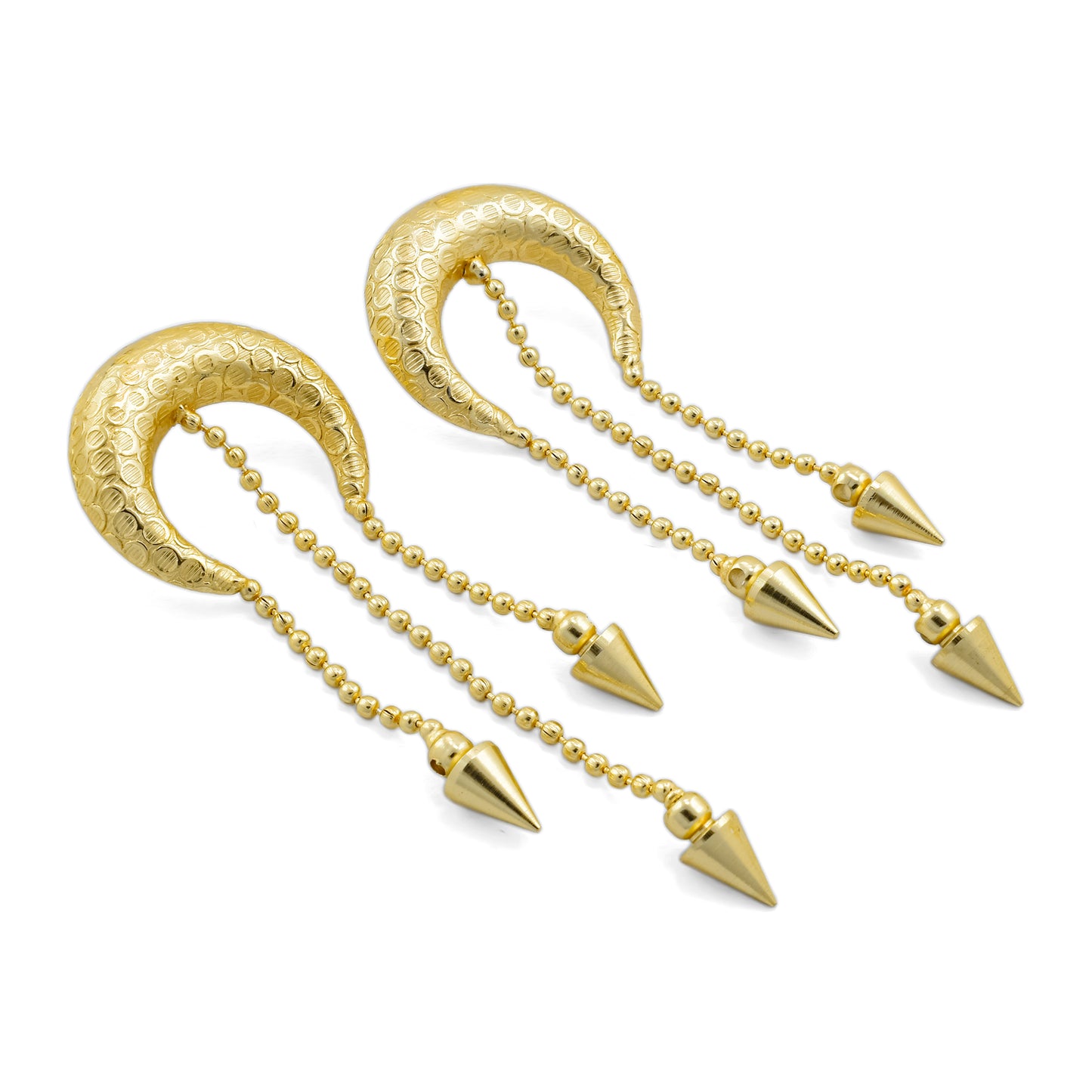 Crescent Tassels Stud Earrings