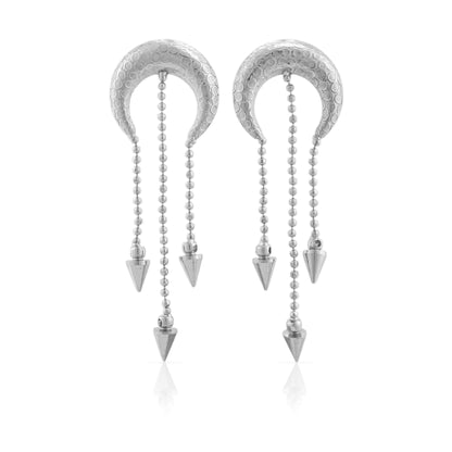 Crescent Tassels Stud Earrings