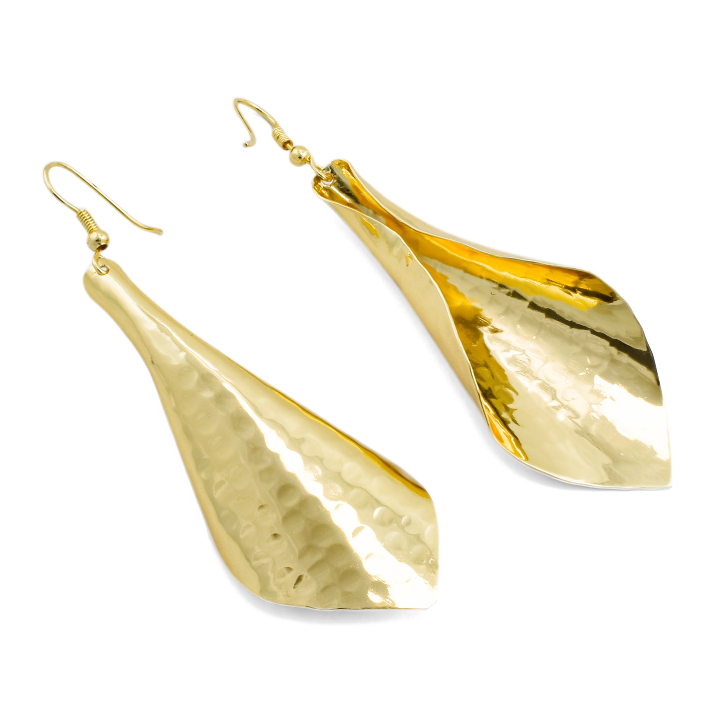 Hammered Cone Hook Earrings