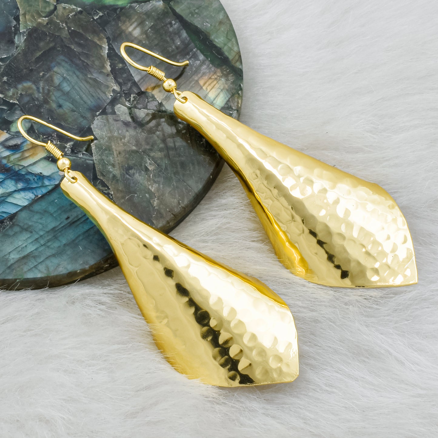 Hammered Cone Hook Earrings