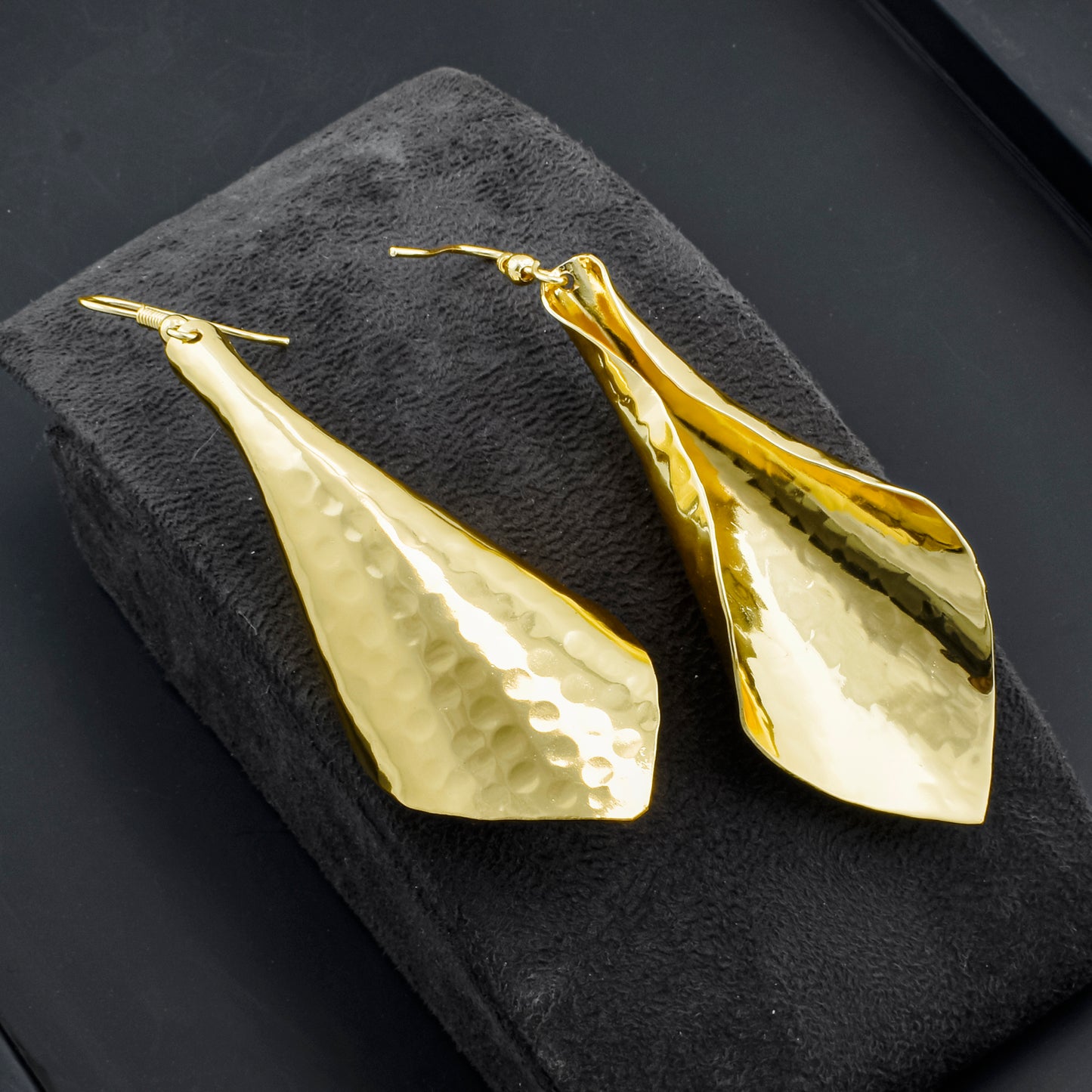 Hammered Cone Hook Earrings