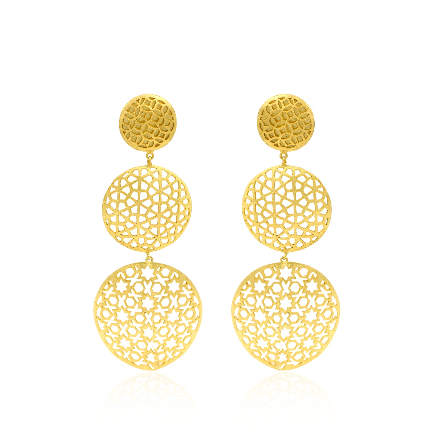 Circular String Stud Earrings