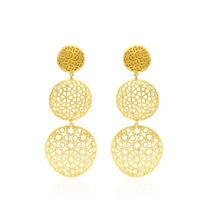 Circular String Stud Earrings