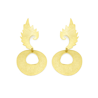 Circular Drama Of Leaf Earrings