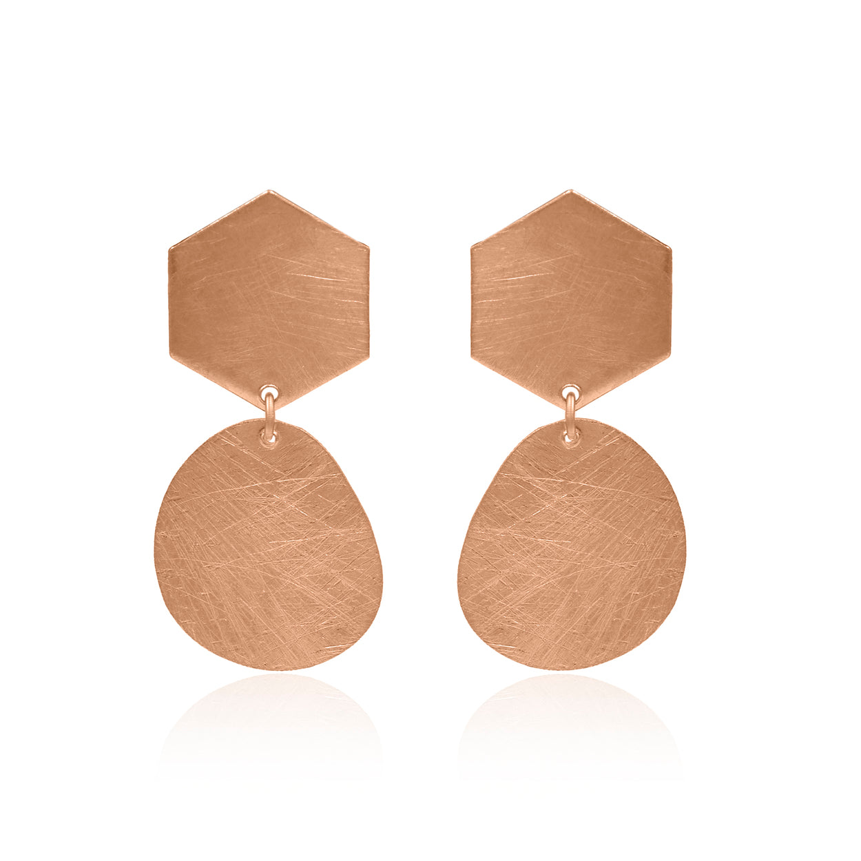 Hexagonal Drop Stud Earrings