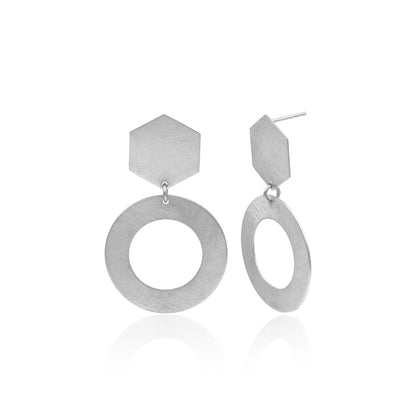 Hexagonal Halo Stud Earrings