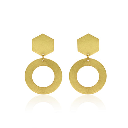 Hexagonal Halo Stud Earrings