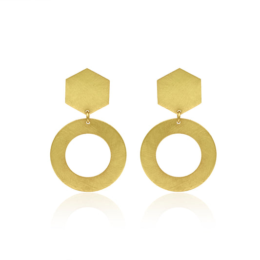 Hexagonal Halo Stud Earrings