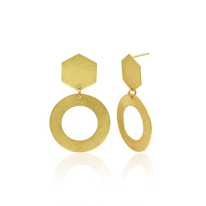 Hexagonal Halo Stud Earrings