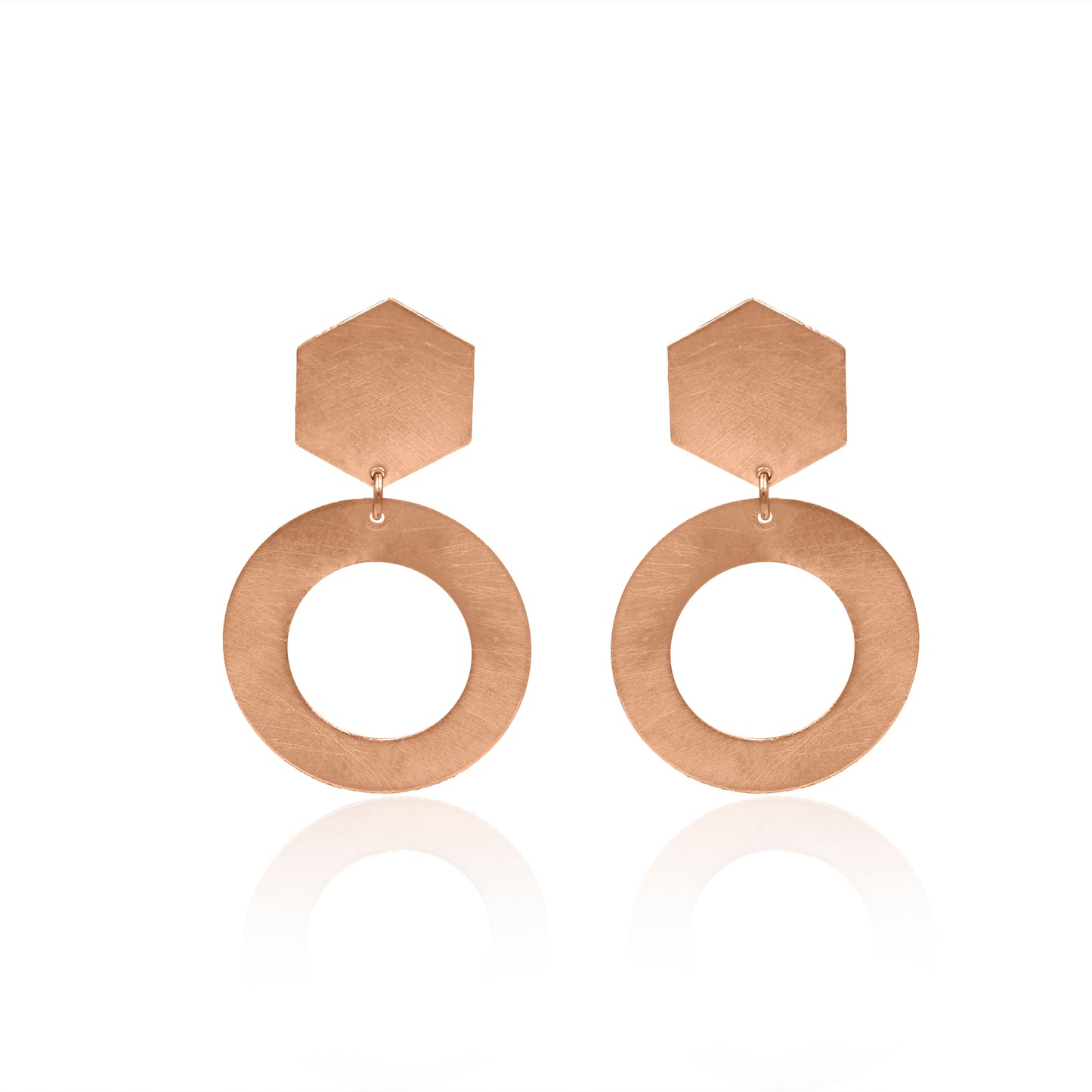 Hexagonal Halo Stud Earrings