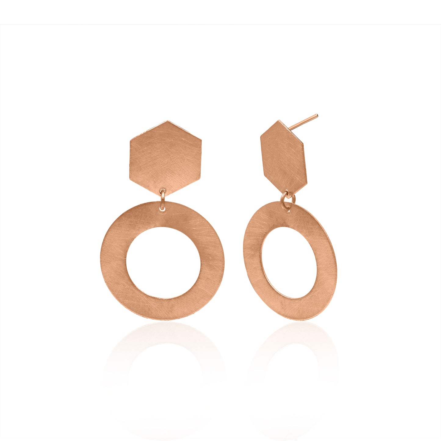 Hexagonal Halo Stud Earrings