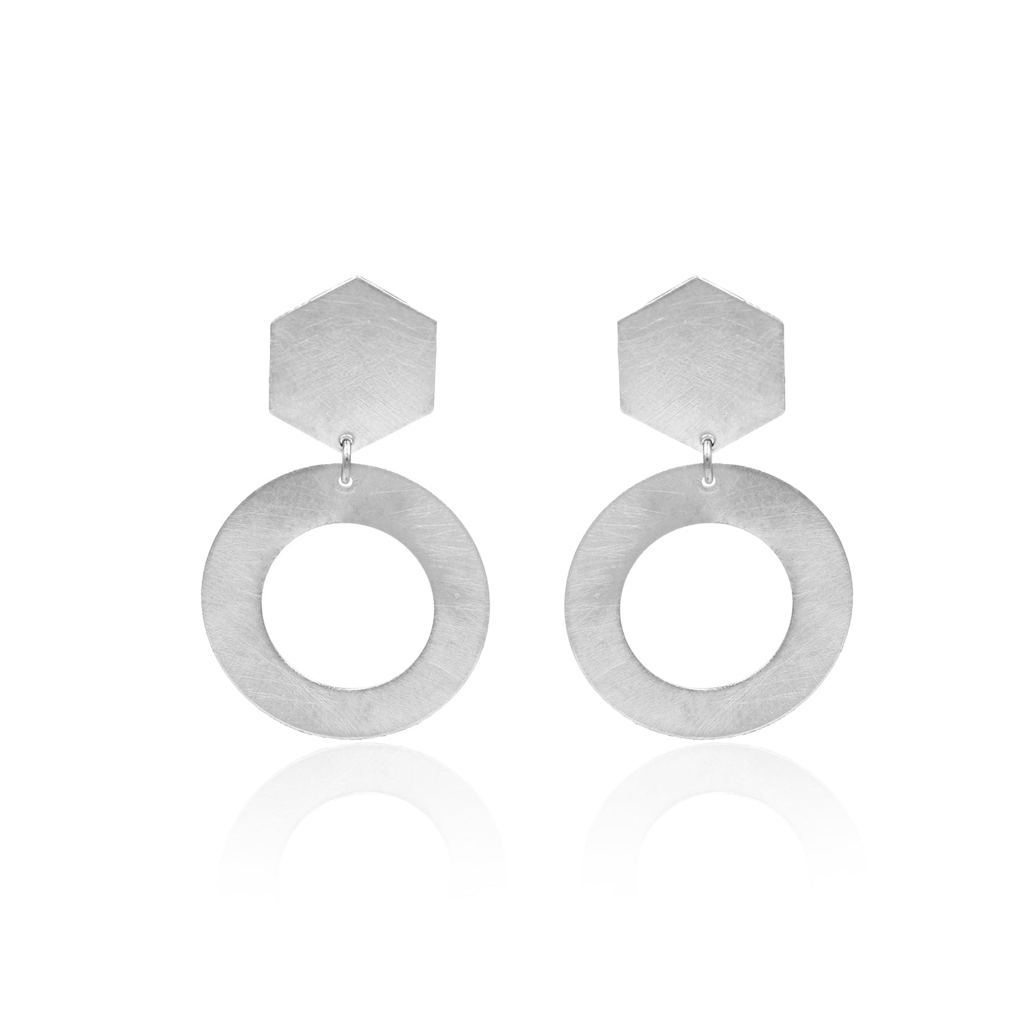 Hexagonal Halo Stud Earrings