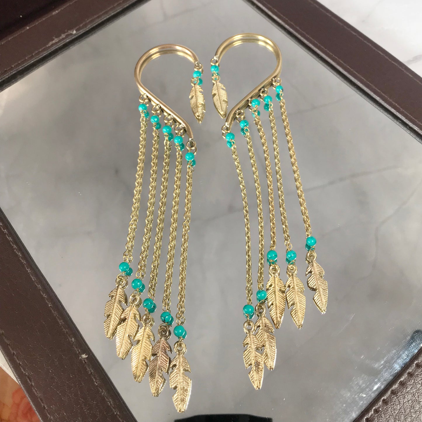 Feathers Of Blue Ear Cuff