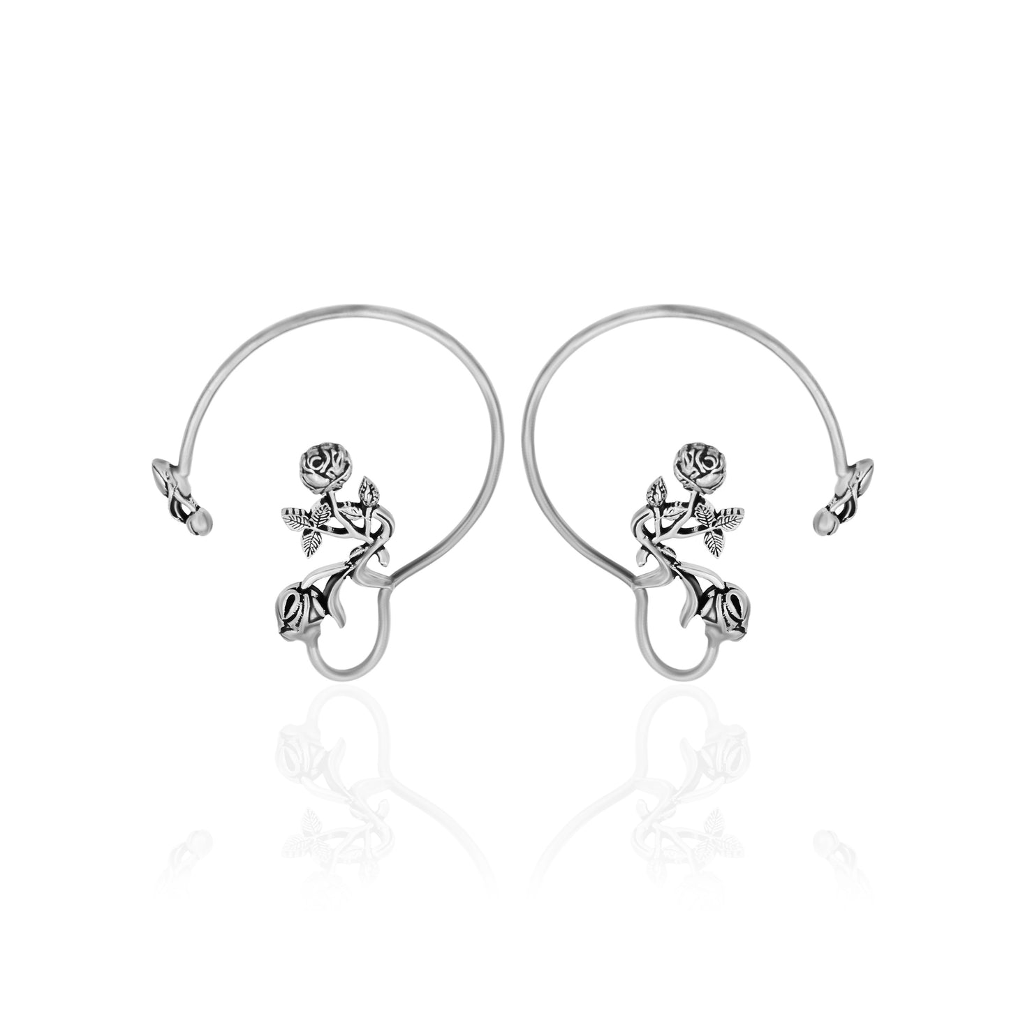 Rose Ear Cuff Climber Earrings