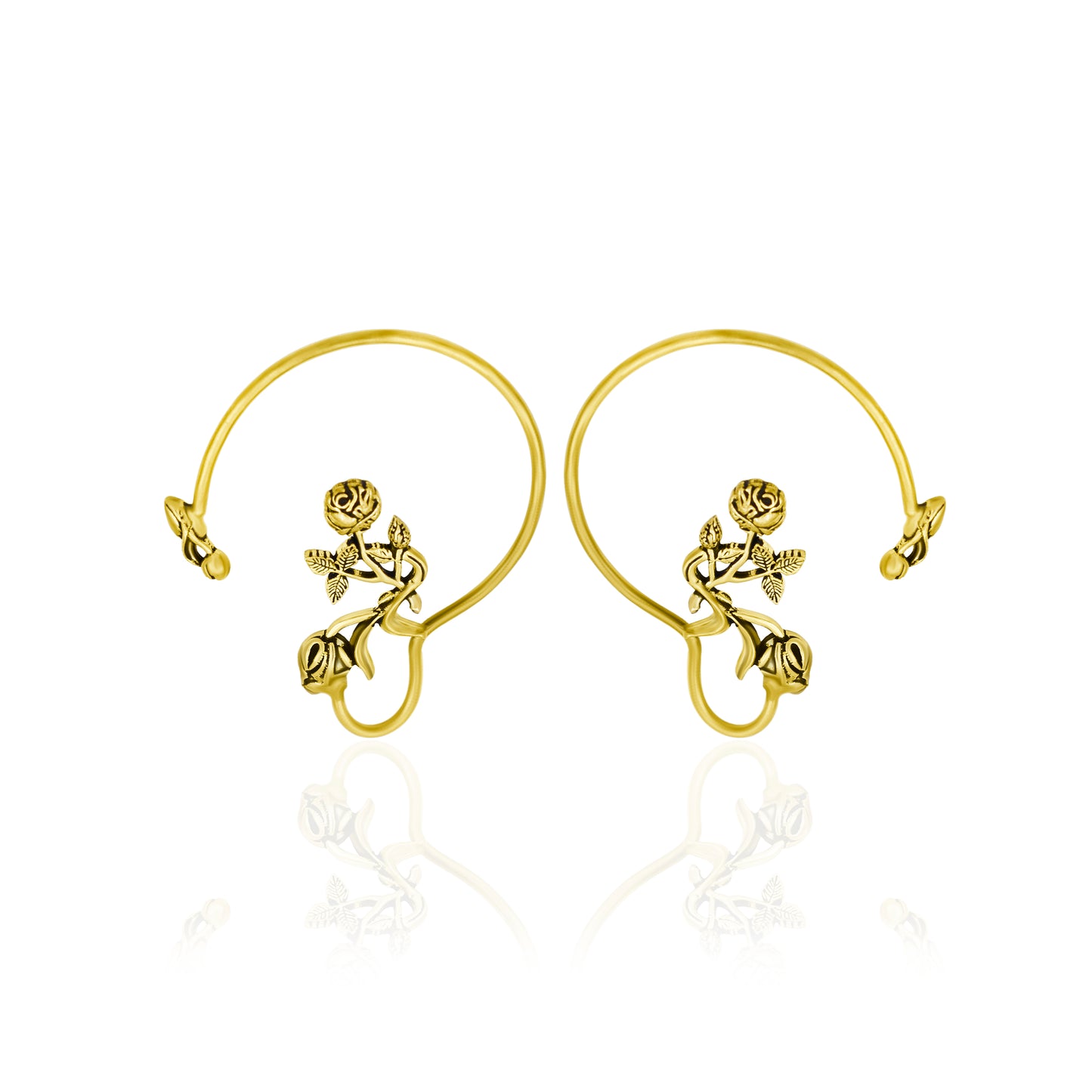 Rose Ear Cuff Climber Earrings