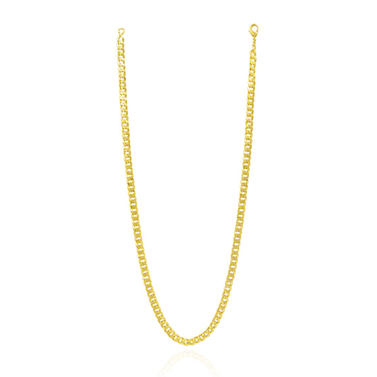 Textured Flat Curb Chain Necklace