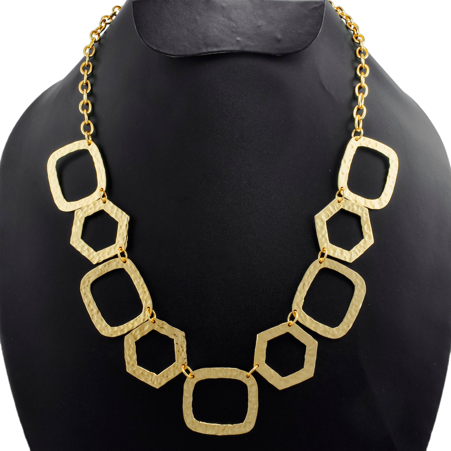 Hexagonal Square Statement Chain Necklace