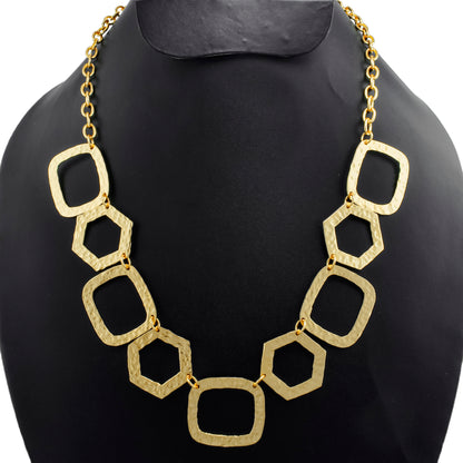 Hexagonal Square Statement Chain Necklace