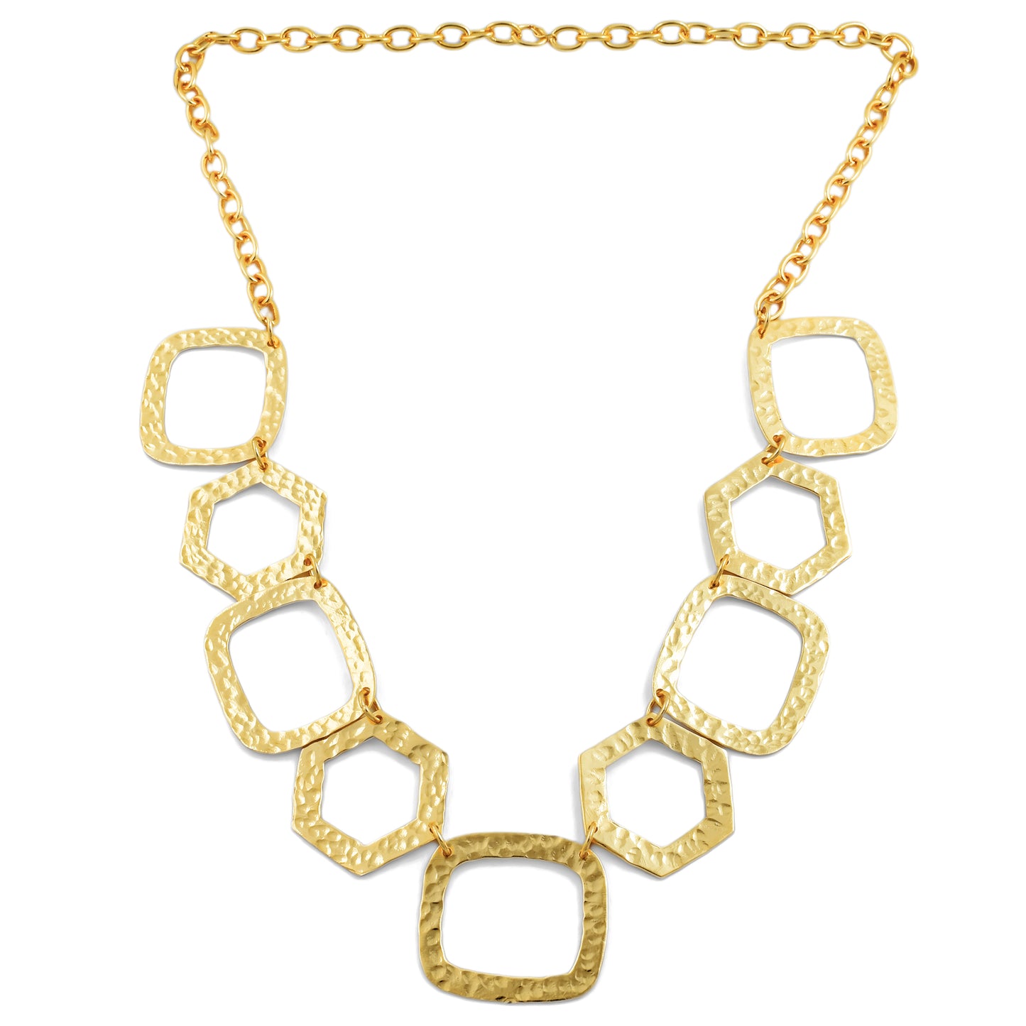 Hexagonal Square Statement Chain Necklace