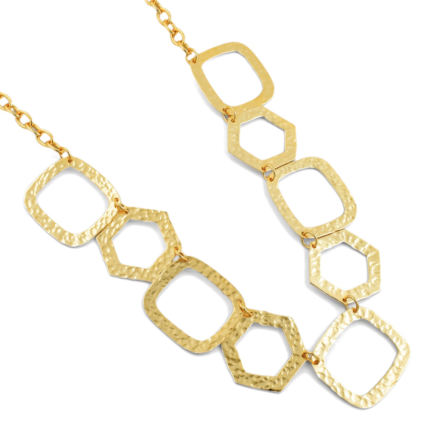 Hexagonal Square Statement Chain Necklace