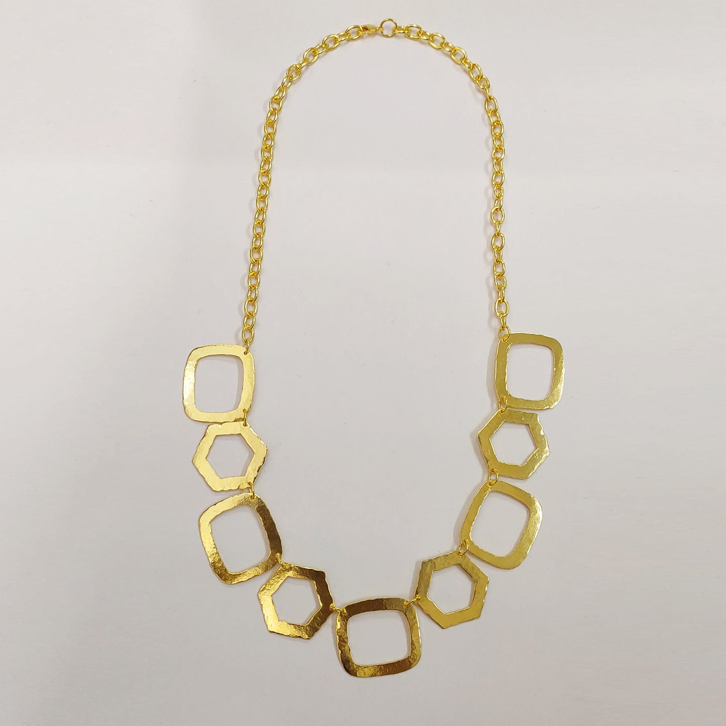 Hexagonal Square Statement Chain Necklace