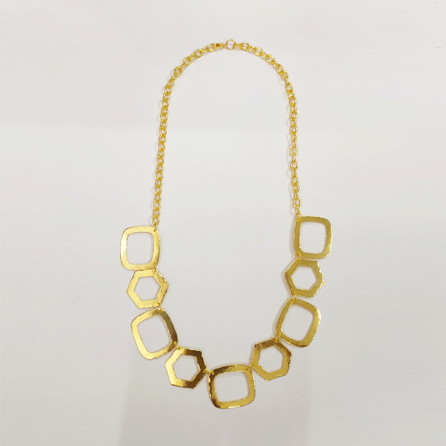 Hexagonal Square Statement Chain Necklace